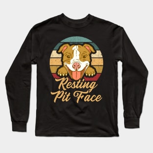 Resting Pit Face - Vintage Retro Sunset Long Sleeve T-Shirt